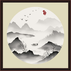 水墨山水无框画