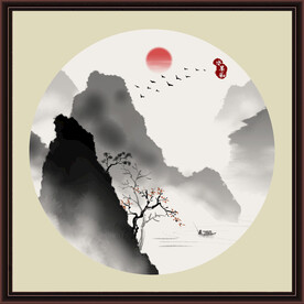 水墨山水无框画