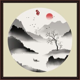 水墨山水无框画