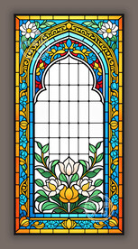 印度风情蒂凡尼教堂染色玻璃图案