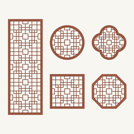 中式花纹 窗花格 镂空隔断