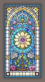 蒂凡尼教堂彩绘玻璃玫瑰窗图案