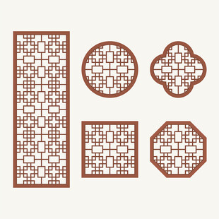 中式花纹 窗花格 镂空隔断