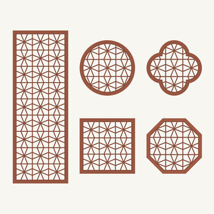 中式花纹 窗花格 镂空隔断