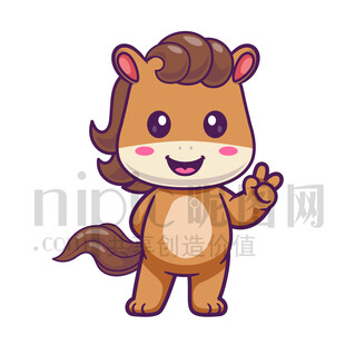 可爱卡通马