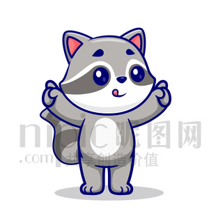 可爱卡通小浣熊