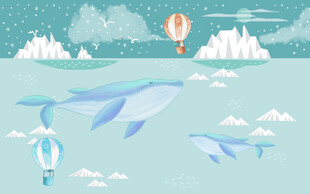 卡通鲸鱼海洋背景