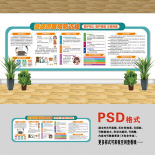 医院文化墙 预防近视