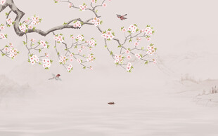 屏风隔断花鸟画山水画