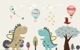 卡通可爱恐龙背景墙