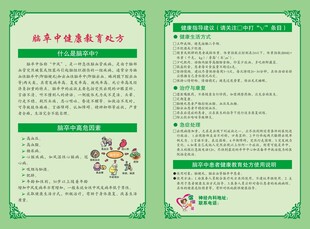 脑卒中健康教育处方双面DM单
