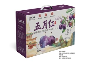 李子包装 红脆李手提礼盒