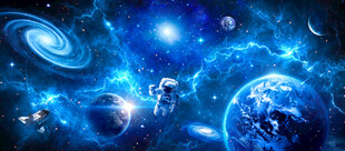 宇宙星球太空宇航员银河星空背景