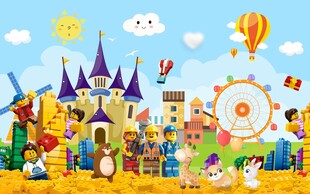 乐高卡通海报背景墙