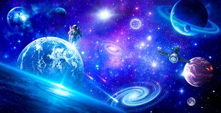 宇宙空间太空探索银河星球背景墙