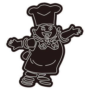 厨师霓虹灯卡通形象