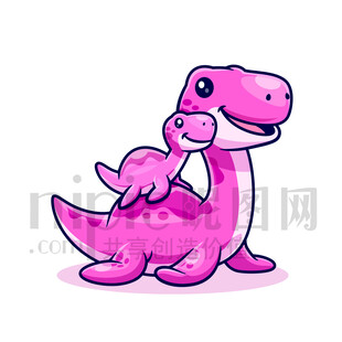 可爱卡通恐龙长颈龙