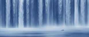 流水生财瀑布山水幕墙