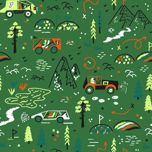 绿色森林动物图案背景图