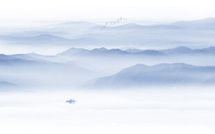 中国风意境水墨山水画