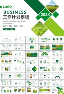 水稻农田农业种植大米PPT模板