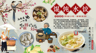 馄饨水饺背景墙