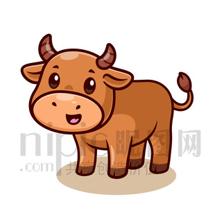 可爱卡通小牛形象