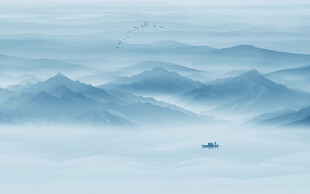 水墨群山背景