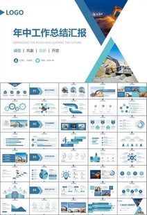 工程机械挖掘机PPT总结模板