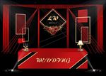 红黑色婚礼签到区效果图素材