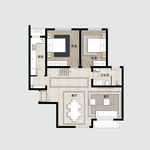 彩色高端手绘平面高清户型图