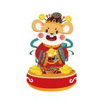 新年鼠年老鼠卡通财神IP