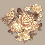 高清手绘花卉印花