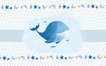 卡通鲸鱼儿童背景墙图片