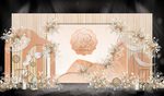 香槟色婚礼迎宾区
