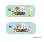 动物世界蝙蝠猴子奶牛小鸡笔袋盒