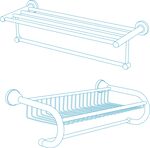 浴巾架矢量线图