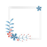 小清新花卉树叶银色头像边框