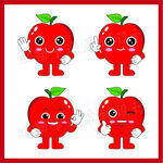 卡通红苹果