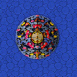 蓝底万福万寿皇室祥云抱枕纹样