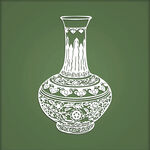 梅花纹花瓶剪纸