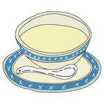 手绘顺德双皮奶卡通插画