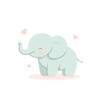 可爱小象矢量插画