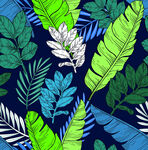 手绘叶子 数码印花叶子