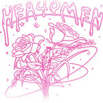 梦幻花卉与欢迎文字插画