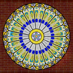 彩色玻璃艺术圆形图案