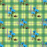 蓝花格子图案背景设计