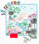 热带风情手绘景观图案