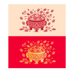 中式传统聚宝盆图案设计