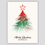 手绘圣诞树圣诞贺卡祝福图